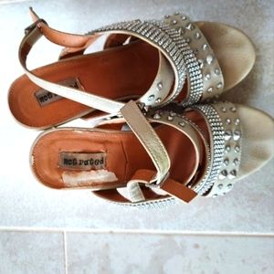 Sparkly wedge sandals size 8